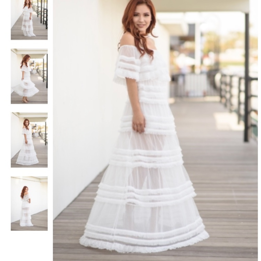 White maxi dress for wedding, parties, or beach